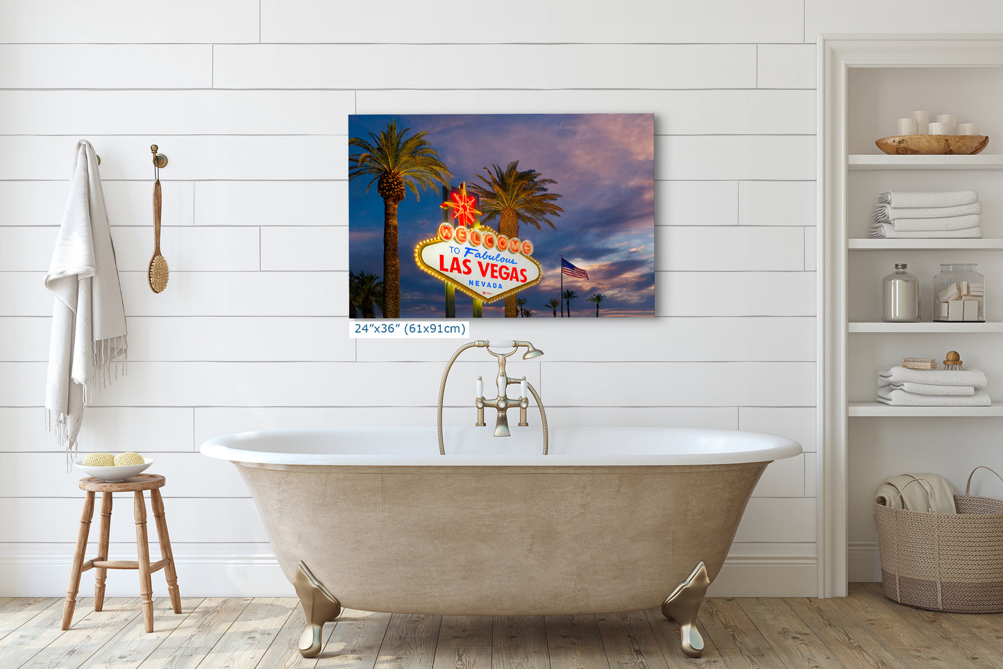 Welcome to Fabulous Las Vegas Nevada Sign Casino Decor, Souvenir Wall Art, Gambling Theme Giant Canvas Print, Neon Sign