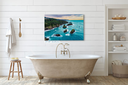 Aerial Oregon Coast Ocean Picture Sunrise, Pacific Northwest Nature Photo