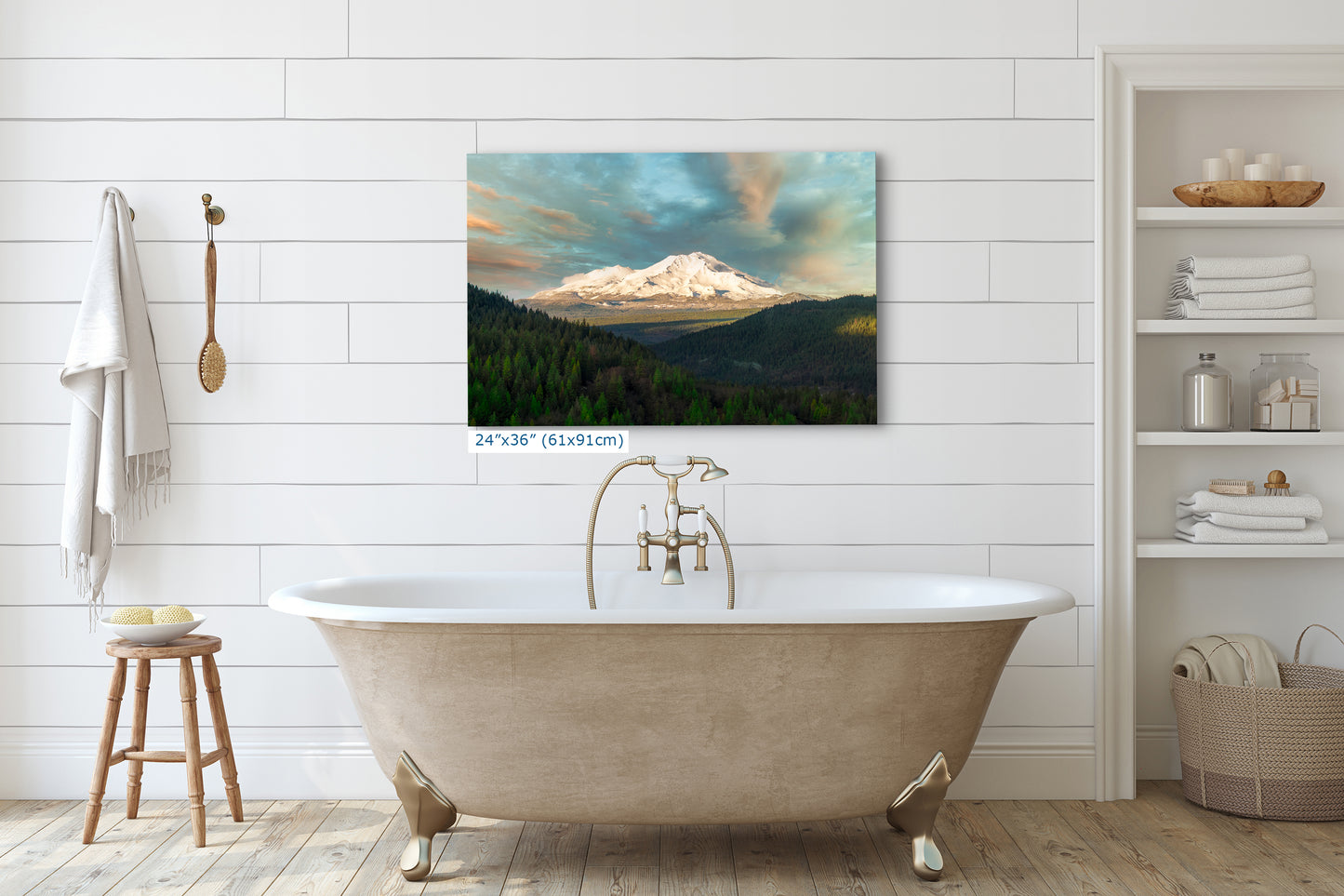 Mount Shasta Mountain Picture Nature Photo, California Mountain Relaxation Artwork for Meditation, Office, Apartment and House Decor