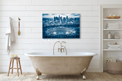 Los Angeles Dodgers Baseball Stadium, LA Skyline Blue Urban Cityscape Photo