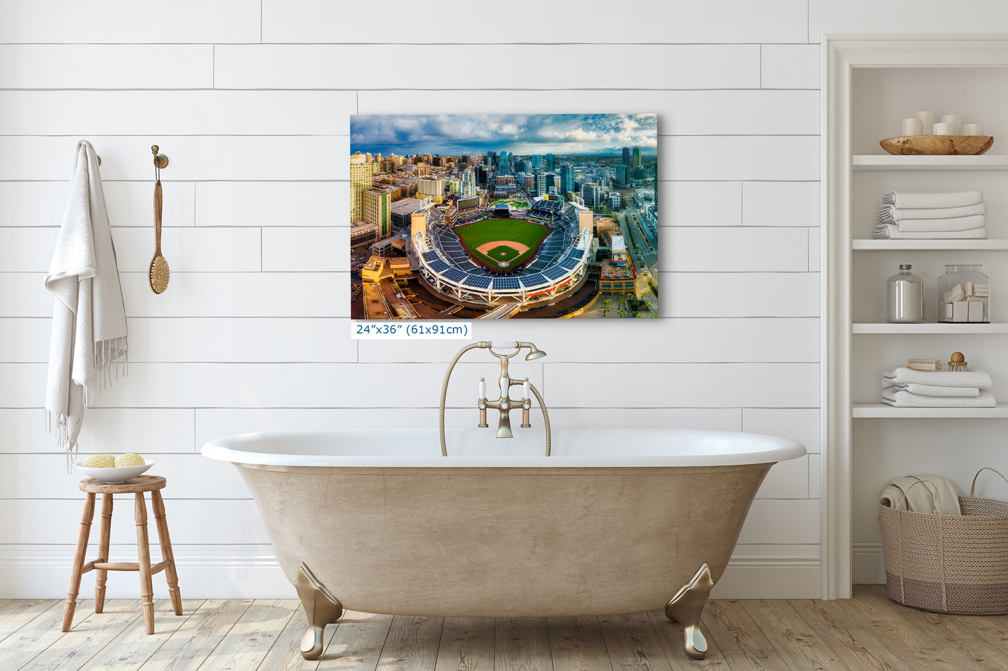San Diego Padres Petco Park Wall Art, MLB Stadium Decor Skyline Print