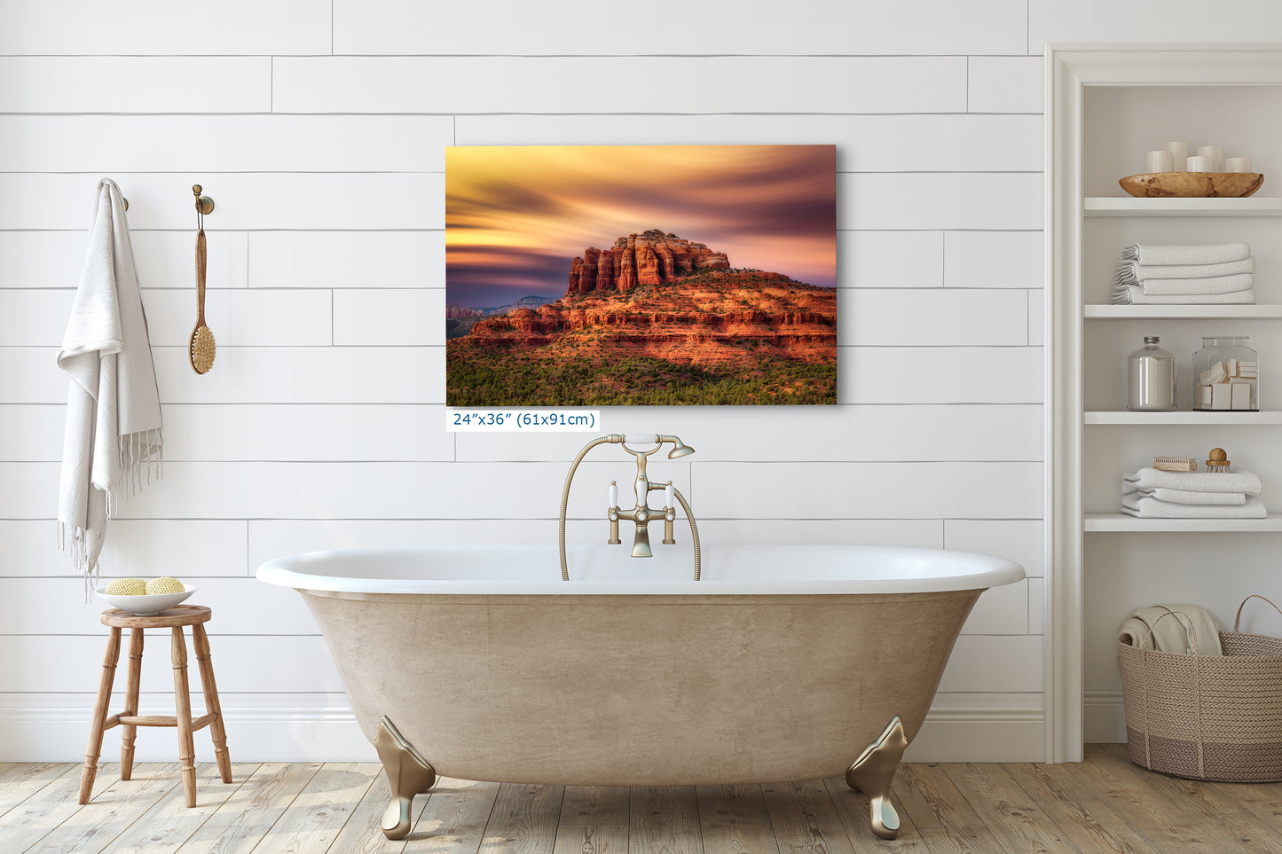 Cathedral Rock Sunset, Sedona Arizona Desert Picture Nature Photo Relaxation Artwork for Meditation, Office, and House Decor