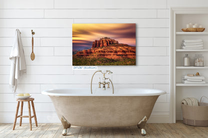 Cathedral Rock Sunset, Sedona Arizona Desert Picture Nature Photo Relaxation Artwork for Meditation, Office, and House Decor