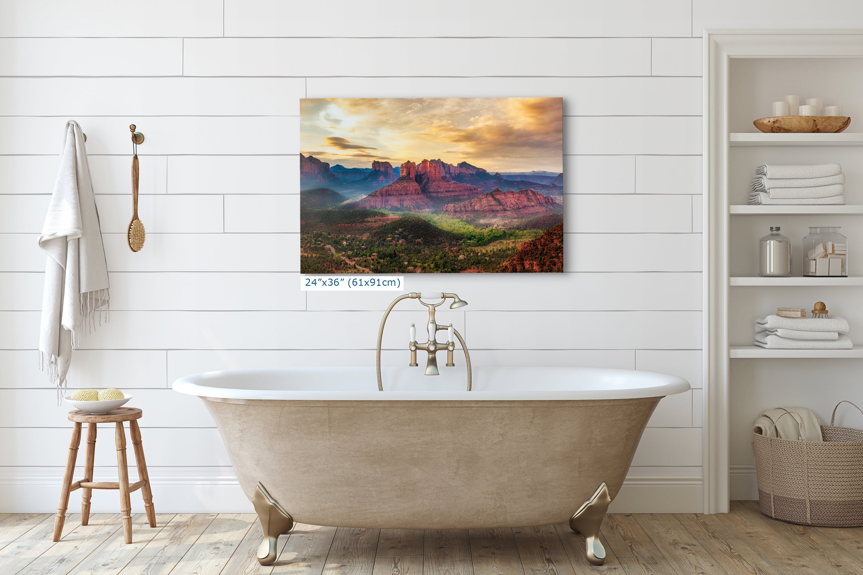 Cathedral Rock View, Sedona Arizona Desert Picture Nature Photo Relaxation Artwork for Meditation, Office, and House Decor