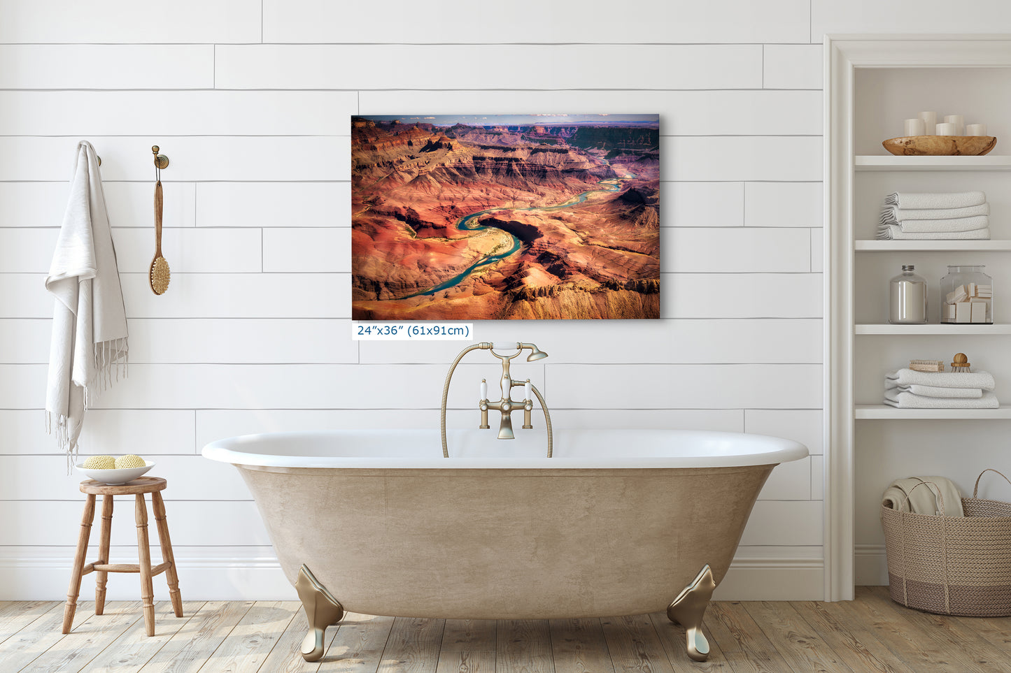 Grand Canyon National Park, Aerial Arizona Desert Picture Nature Photo, Bohemian Style Relaxation Artwork for Meditation, Apartment, Office & House Decor