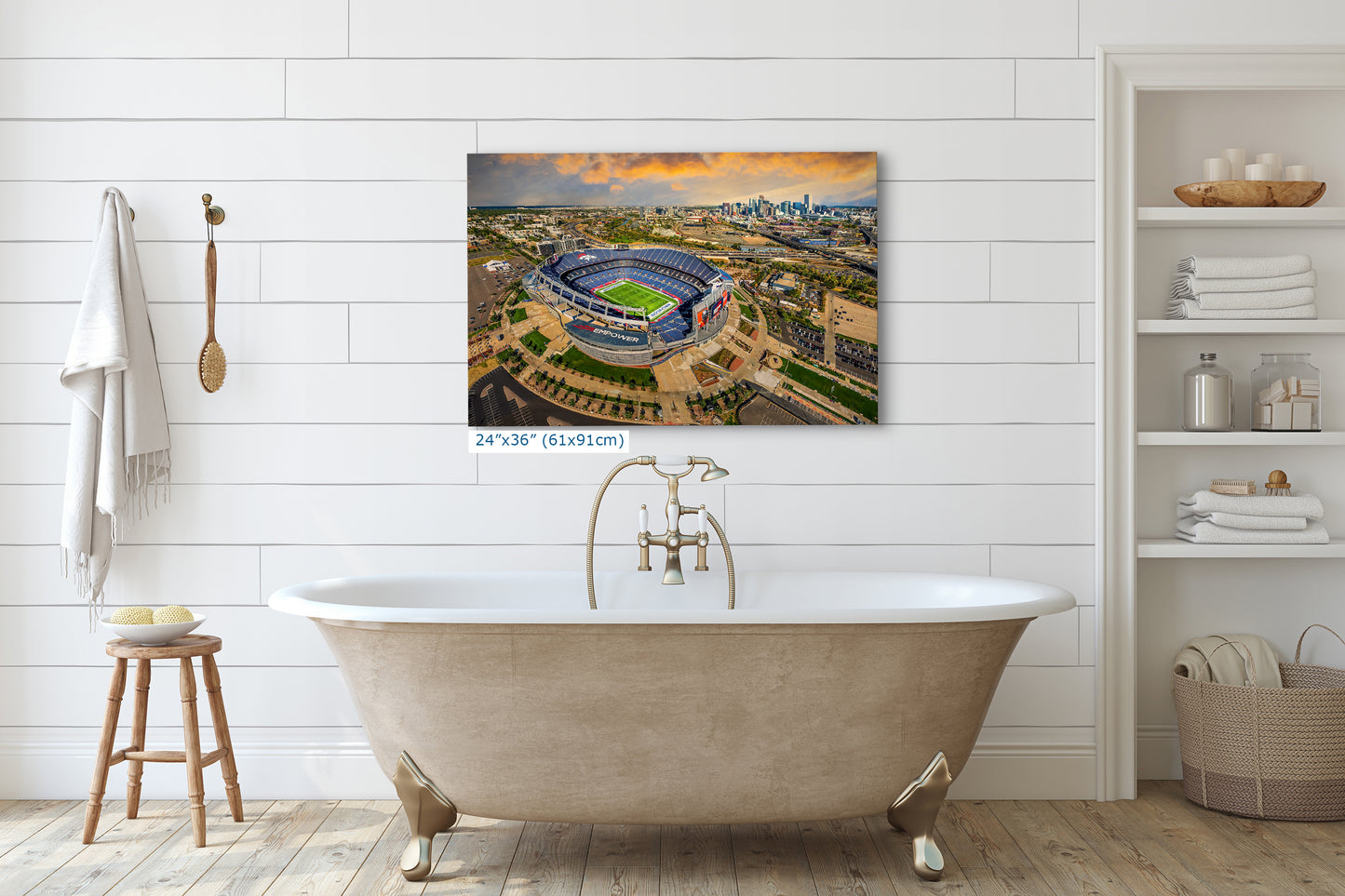 Denver Broncos Football Stadium | Mile High Stadium Denver Colorado Skyline Print | Sports Decor, Man Cave Art
