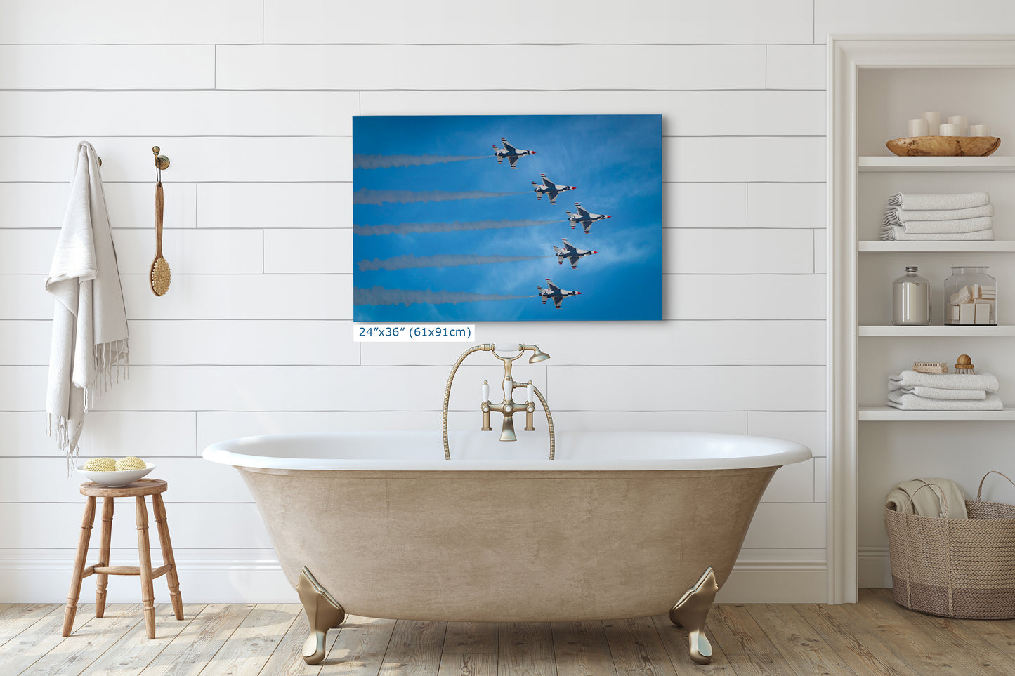 US Airforce Thunderbirds F-16 Fighting Falcon Aviation Artwork ‚Äì Military Jet Fighter Wall Decor for Home & Office, Airplane PhotoPrint