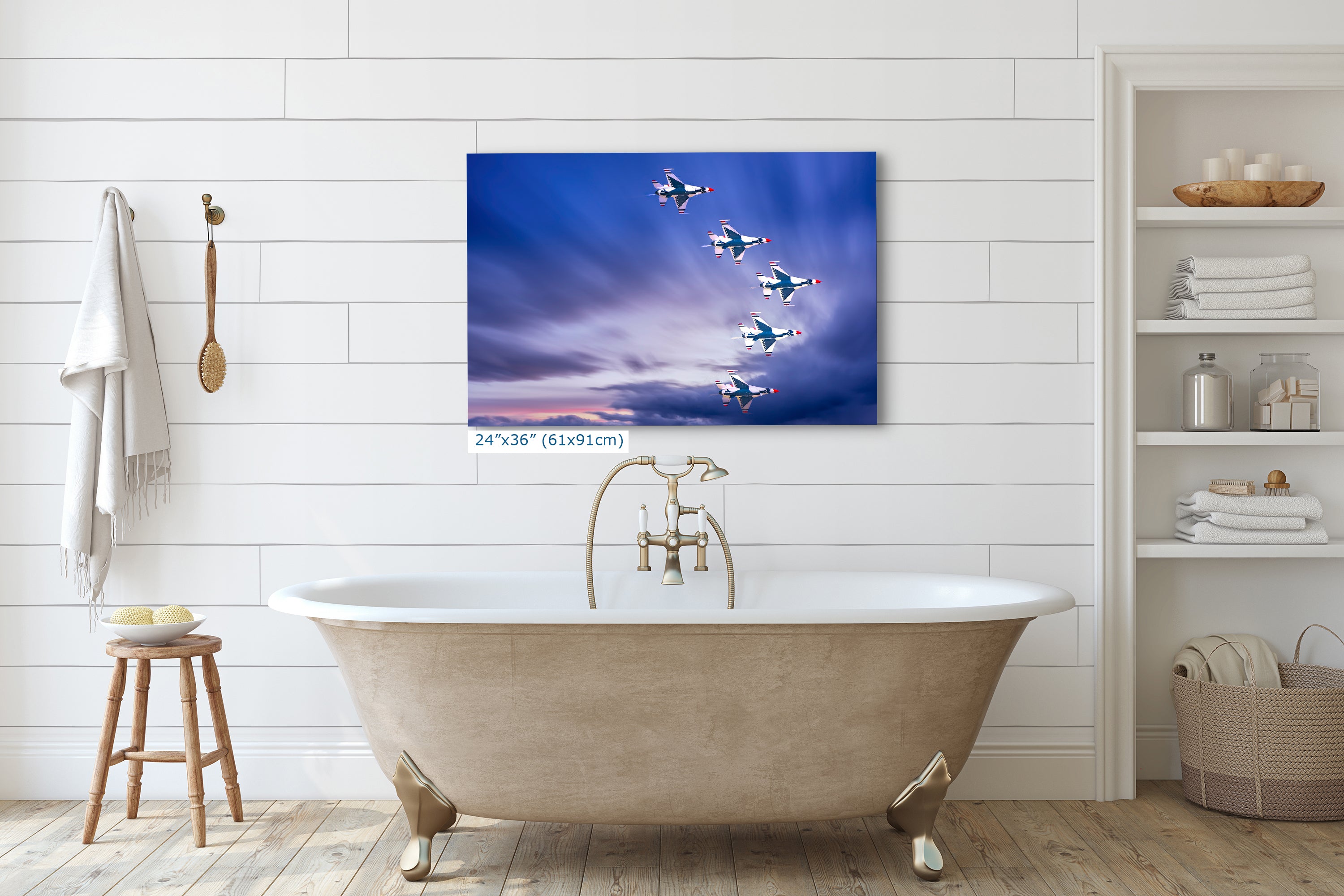 US Airforce Thunderbirds F-16 Fighting Falcon Aviation Artwork | Military Aircraft Wall Decor for Aviation Enthusiasts and Man Cave Decor