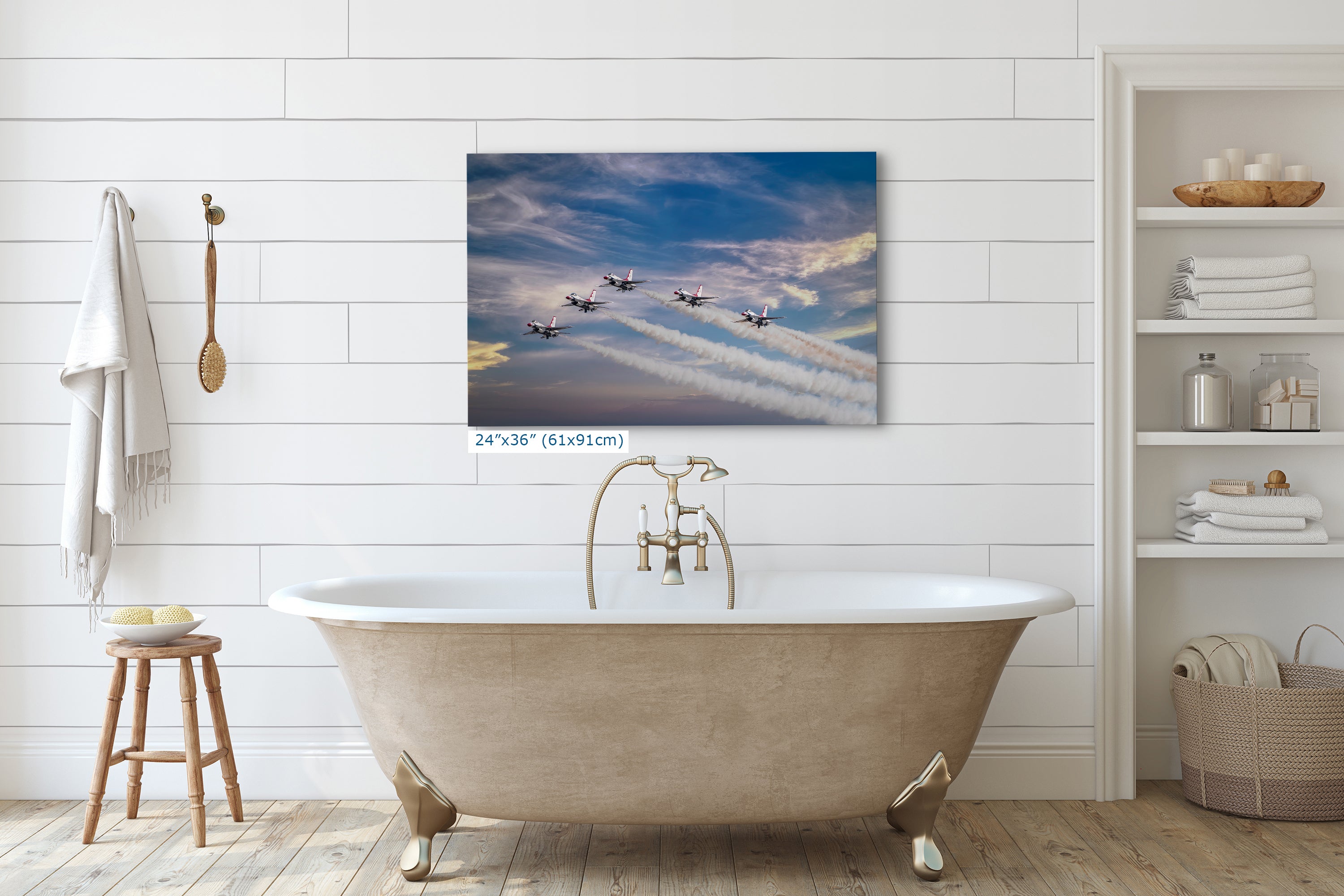 US Airforce Thunderbirds F-16 Fighting Falcon Aviation Artwork, Man Cave Decor & Garage Art | Military Jet Fighter Poster