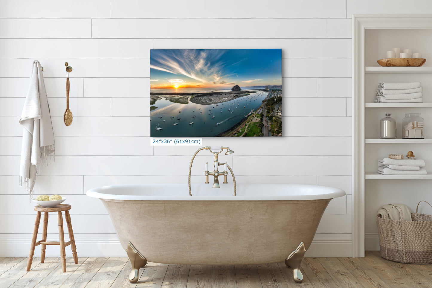 Coastal Wall Art Aerial Morro Bay Ocean Picture California Seascape Nature Photo