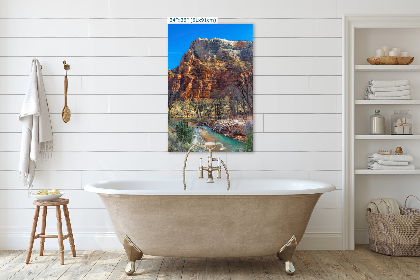 Zion National Park Southern Utah Desert Picture, Southwestern Wall Art, Relaxation Artwork Nature Photo for House Decor