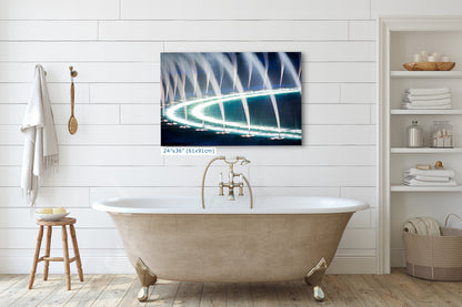 Bellagio Las Vegas Water Picture, Relaxation Artwork, Night Water Display Wall Decor, Ethereal Cityscape Photography