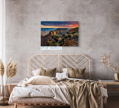 Grand Canyon National Park, North Rim Cape Royal, Arizona Desert Picture Nature Photo, Bohemian Style Relaxation Artwork for Meditation, Apartment, Office & House Decor