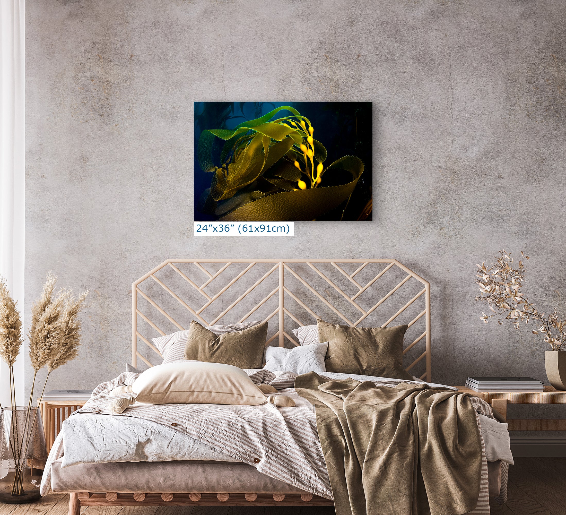 Kelp forest seaweed pictures underwater scenery, ocean life marine biology art, relaxation decor, ocean lover gift, deep sea nature photo