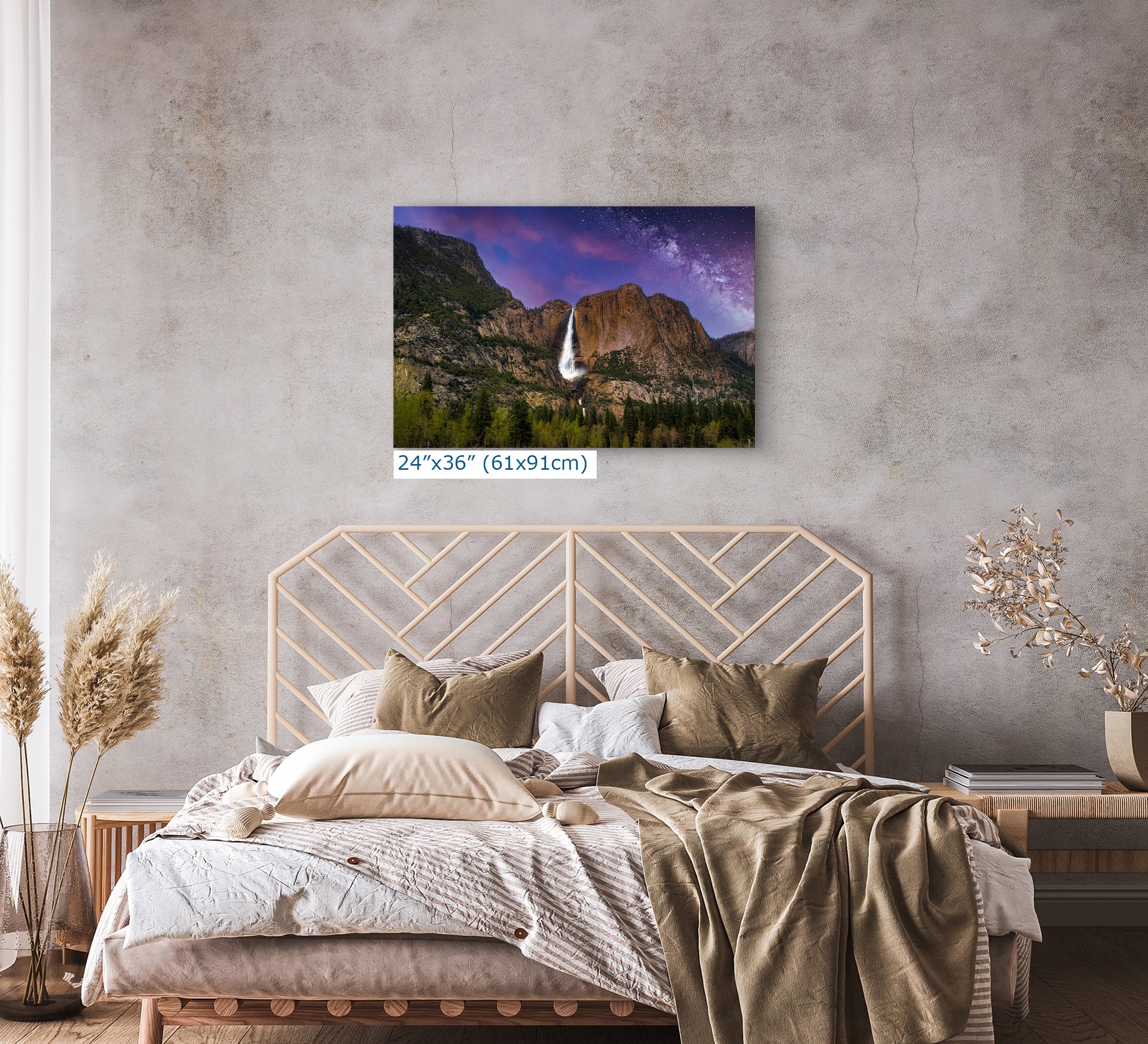 Yosemite National Park Waterfall Picture Nature Photo Relaxation Artwork, Yosemite Falls for Meditation, Office, Apartment, and House Decor