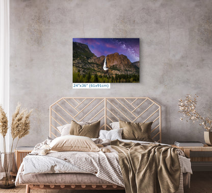 Yosemite National Park Waterfall Picture Nature Photo Relaxation Artwork, Yosemite Falls for Meditation, Office, Apartment, and House Decor