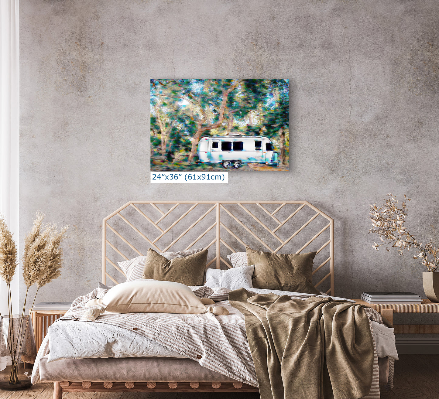 Airstream with Coast Live Oak Camping Decor