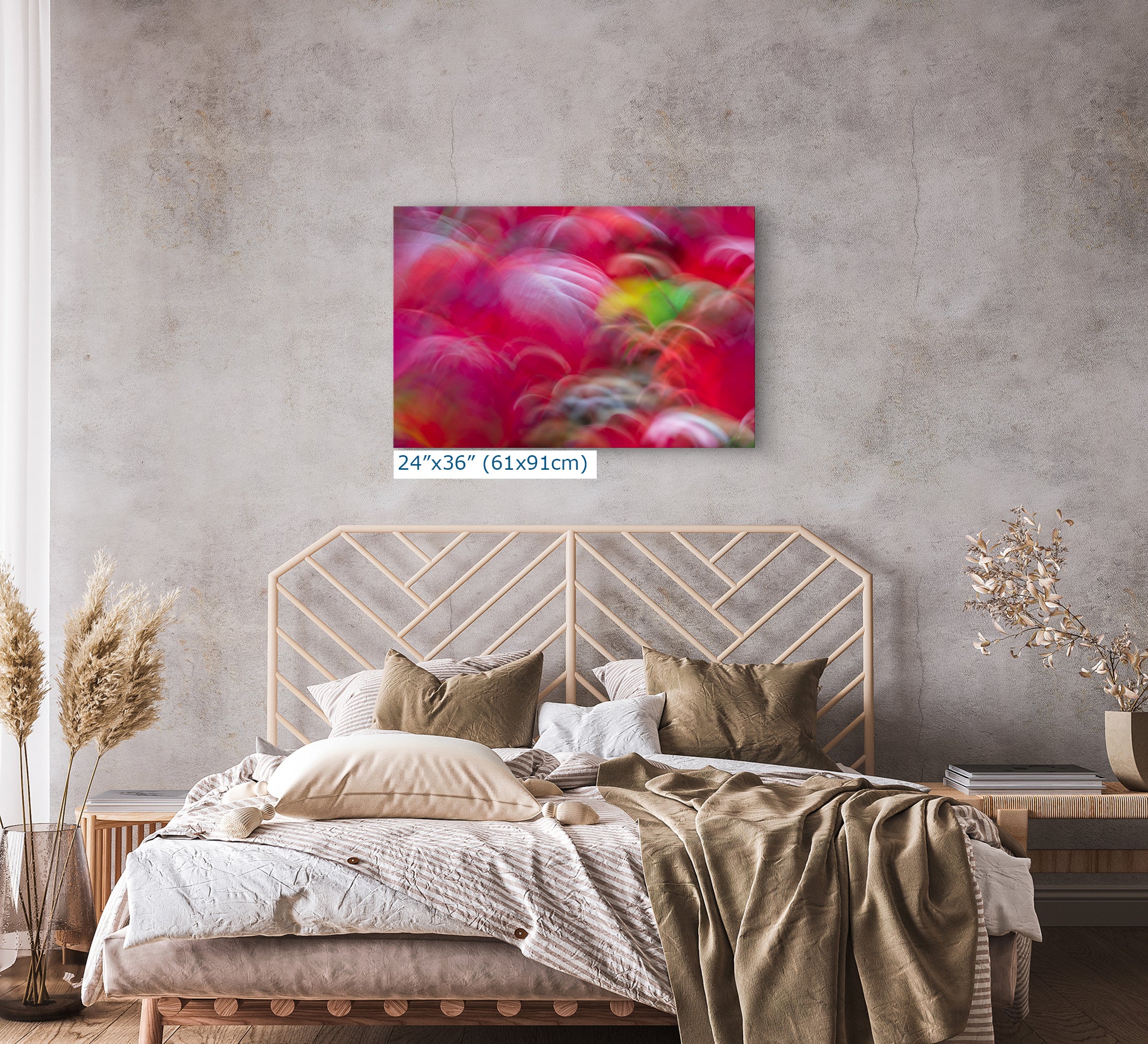 Fall Colors Forest Picture Impressionist Art, Nature Photo Relaxation Artwork, Forest Bathing Wall Decor for Bohemian Style House Decor