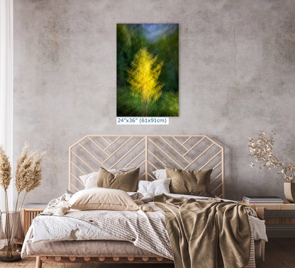 Impressionist Art Forest Picture Abstract Nature Photo, Relaxation Artwork, Forest Bathing Wall Decor, Meditation, Bohemian Style Canvas Print