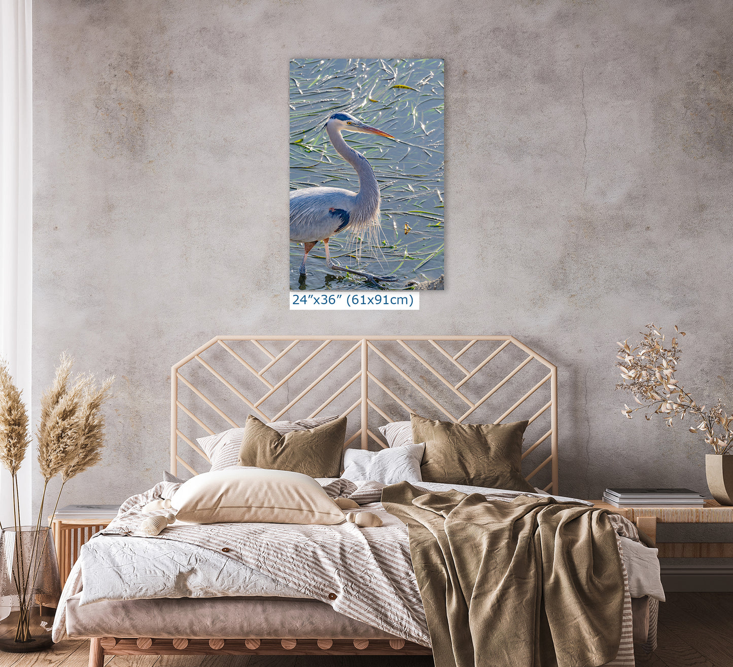 Great Blue Heron Art Wildlife Photography, Nature Wall Decor for Bird Lovers, Ocean Conservation, Relaxing Office or Room Artwork