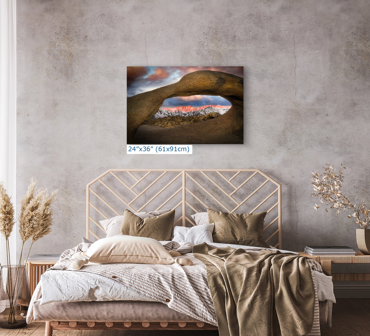 Mount Whitey & Mobius Arch Mountain Picture, Nature Photo from Alabama Hills for Relaxation Art for Meditation, Office, and House Decor