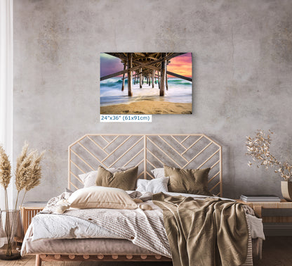 Southern California Coastline Ocean Picture Nature Photo, Relaxation Artwork, Newport Beach Pier Wall Art, Coastal Decor for Meditation