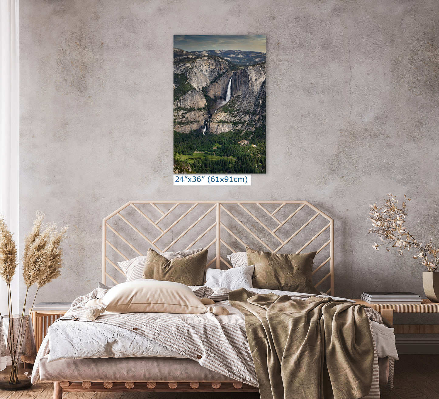 Yosemite Falls Glacier Point National Park Nature Photo Relaxation Artwork for Meditation, Office, Dorm, Apartment, and House Decor