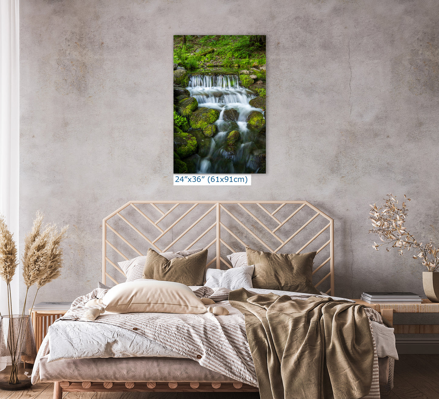 Yosemite National Park Waterfall Picture Nature Photo Relaxation Artwork for Meditation, Office, Apartment, and House Decor
