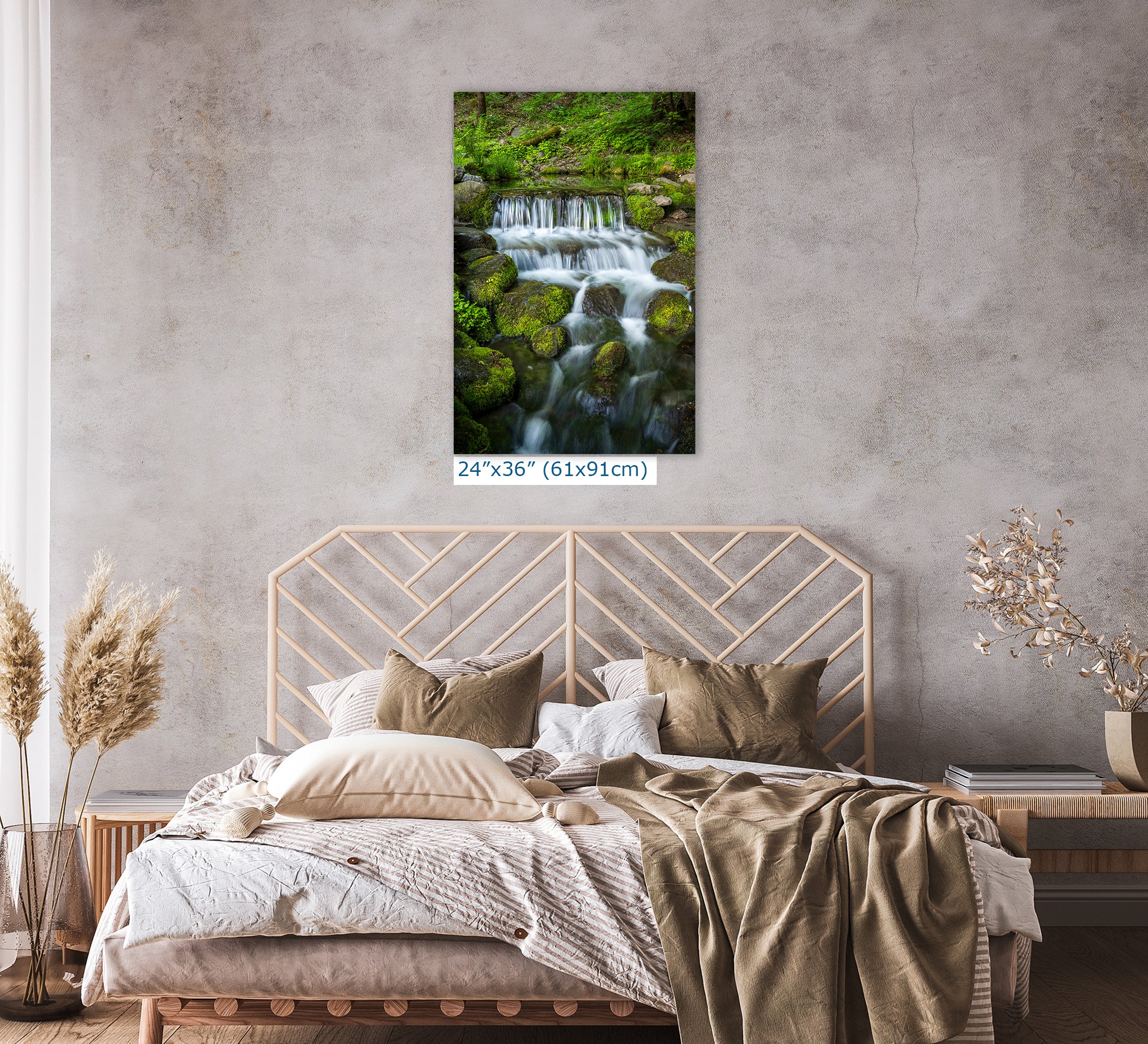 Yosemite National Park Waterfall Picture Nature Photo Relaxation Artwork for Meditation, Office, Apartment, and House Decor