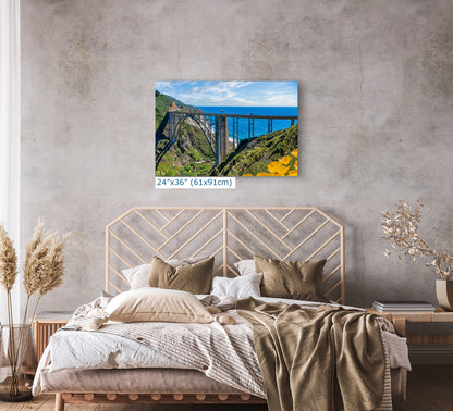 Bixby Bridge Ocean Picture, Big Sur California Coastline Nature Photo | Relaxation Artwork for Meditation, Office, & House Decor
