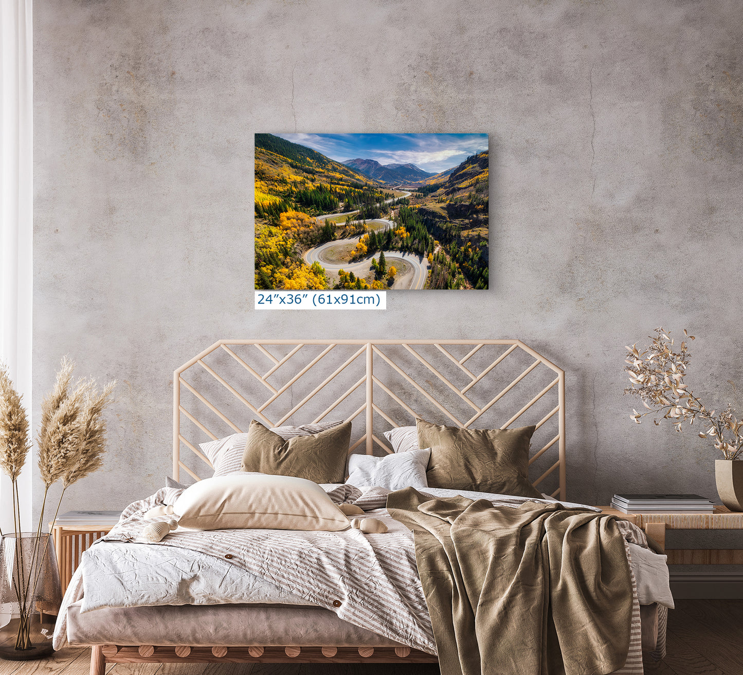 Colorado San Juan Mountain Picture, Fall Colors Aspen Trees Forest, Million Dollar Highway Nature Photo for Relaxation Artwork, Meditation and House Decor