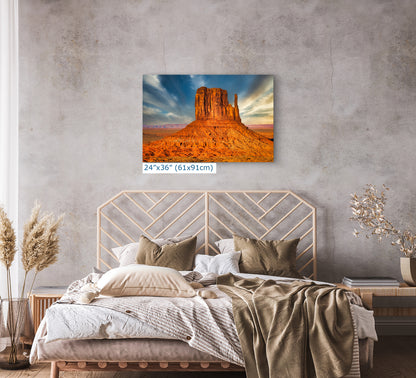 Monument Valley Arizona Desert Picture Nature Photo, Bohemian Style Relaxation Artwork for Meditation, Apartment, Office & House Decor
