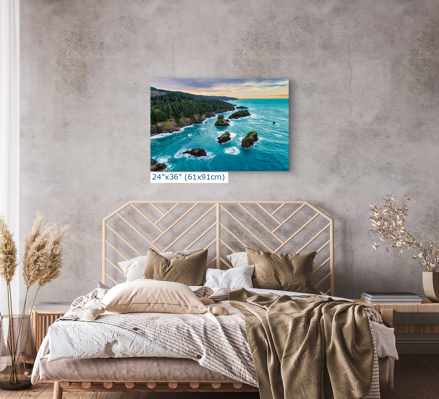 Aerial Oregon Coast Ocean Picture Sunrise, Pacific Northwest Nature Photo