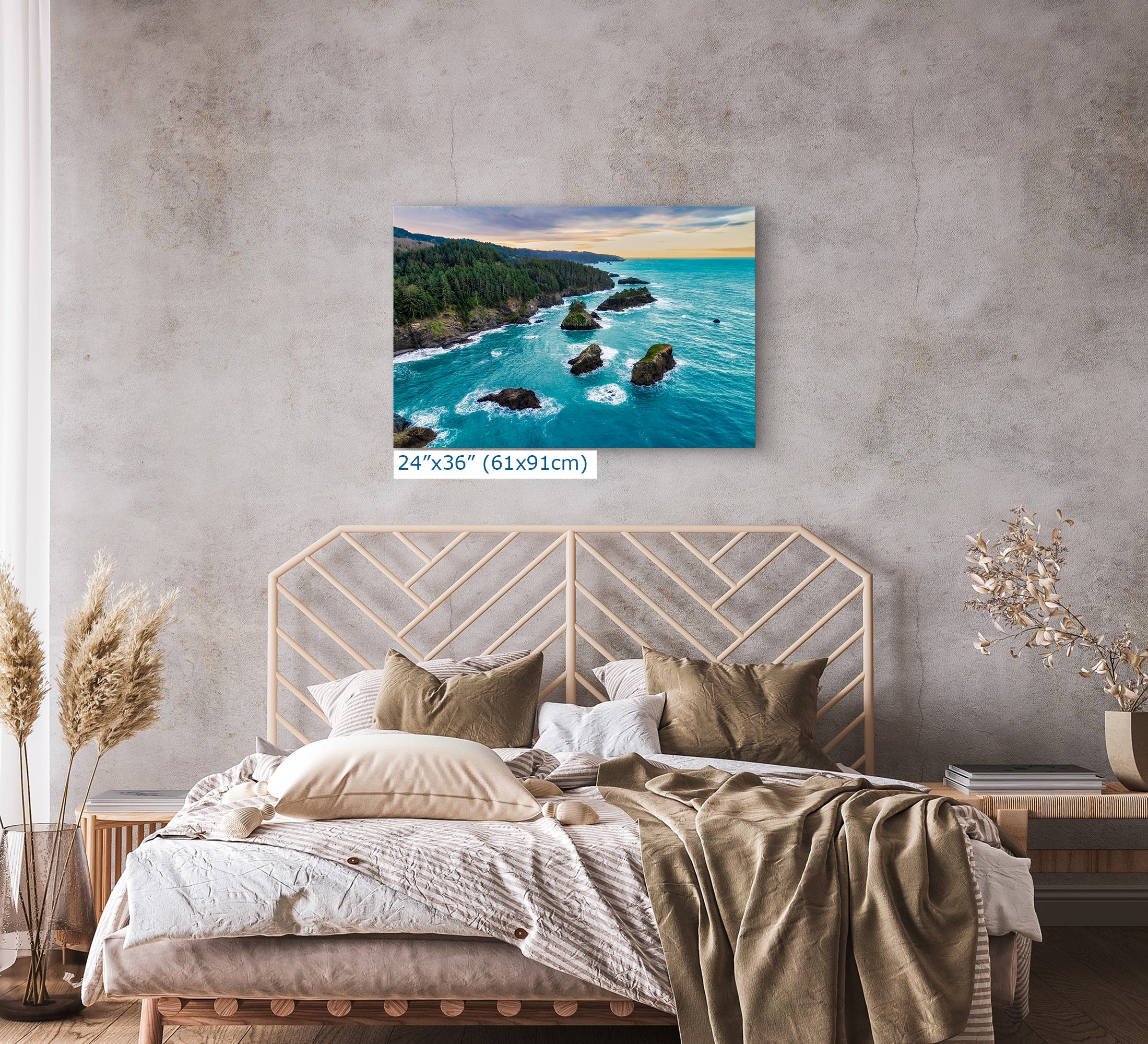 Aerial Oregon Coast Ocean Picture Sunrise, Pacific Northwest Nature Photo