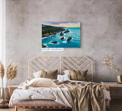 Aerial Oregon Coast Ocean Picture Sunrise, Pacific Northwest Nature Photo