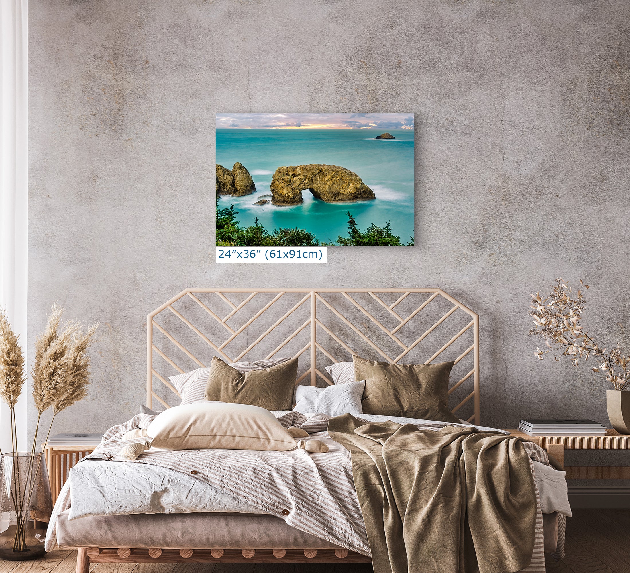 Sea Arch Oregon Coast Ocean Picture, Pacific Northwest Nature Photo Relaxation Artwork for Meditation, Apartment, Office & House Decor