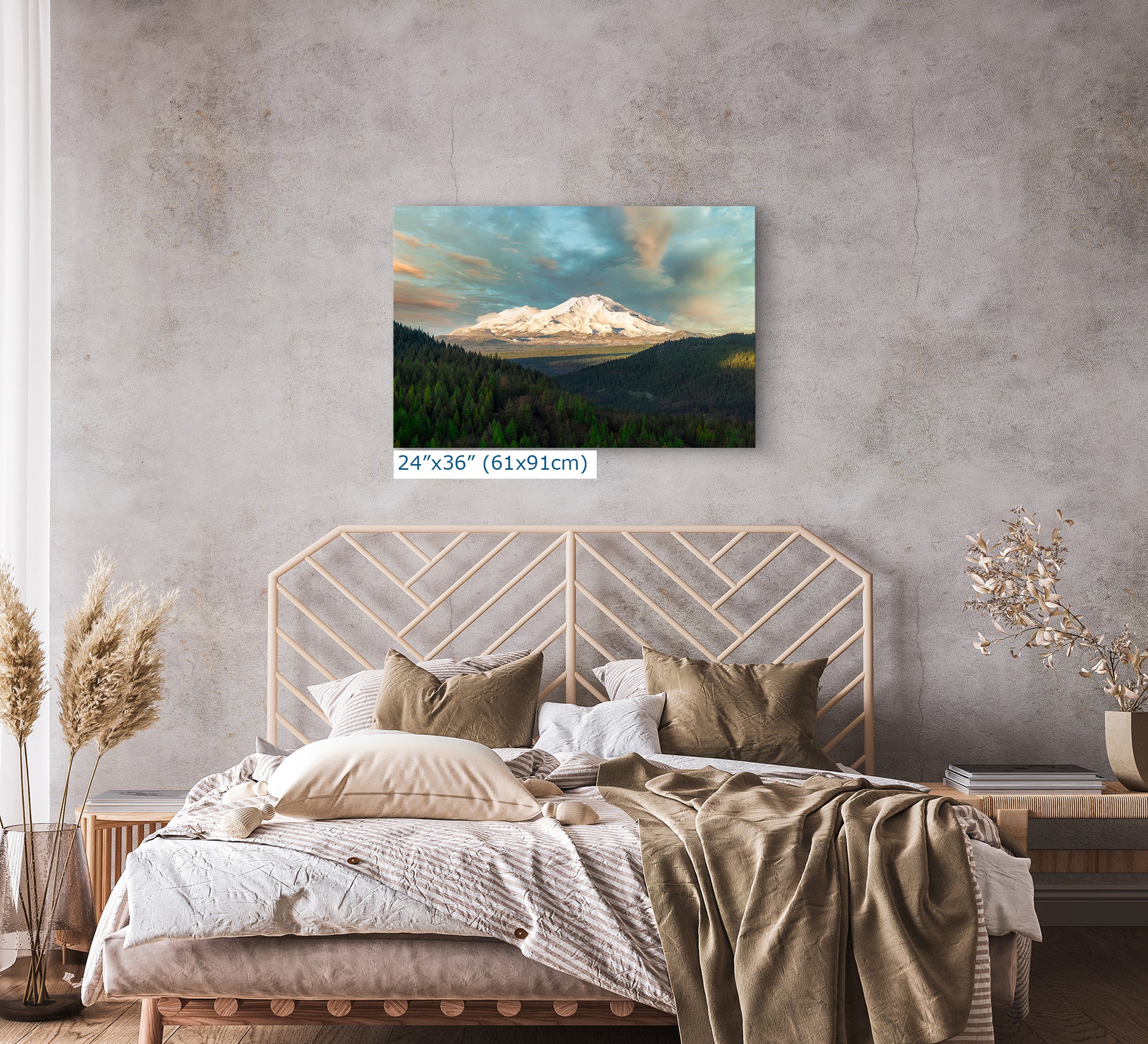 Mount Shasta Mountain Picture Nature Photo, California Mountain Relaxation Artwork for Meditation, Office, Apartment and House Decor