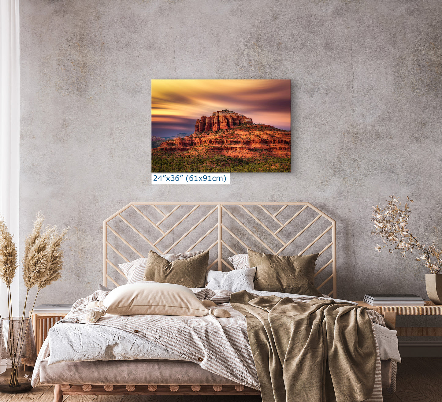 Cathedral Rock Sunset, Sedona Arizona Desert Picture Nature Photo Relaxation Artwork for Meditation, Office, and House Decor