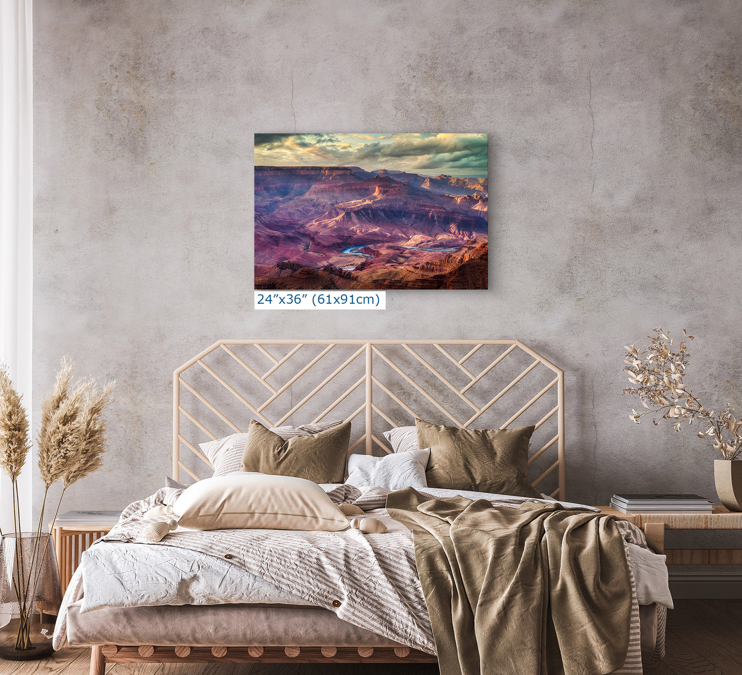 Grand Canyon National Park, Red Rock Arizona Desert Picture Nature Photo, Bohemian Style Relaxation Artwork for Meditation, Apartment, Office & House Decor