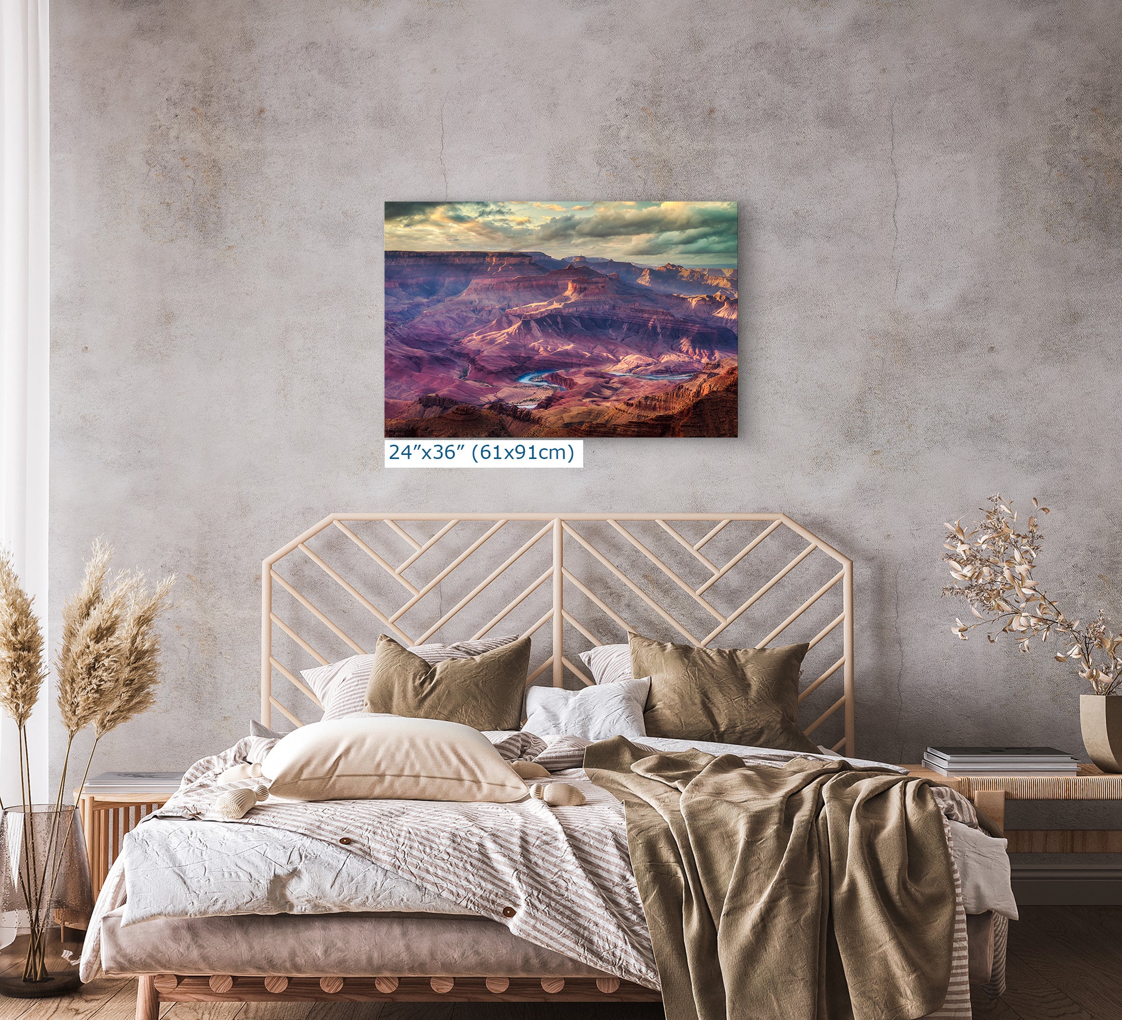 Grand Canyon National Park, Red Rock Arizona Desert Picture Nature Photo, Bohemian Style Relaxation Artwork for Meditation, Apartment, Office & House Decor