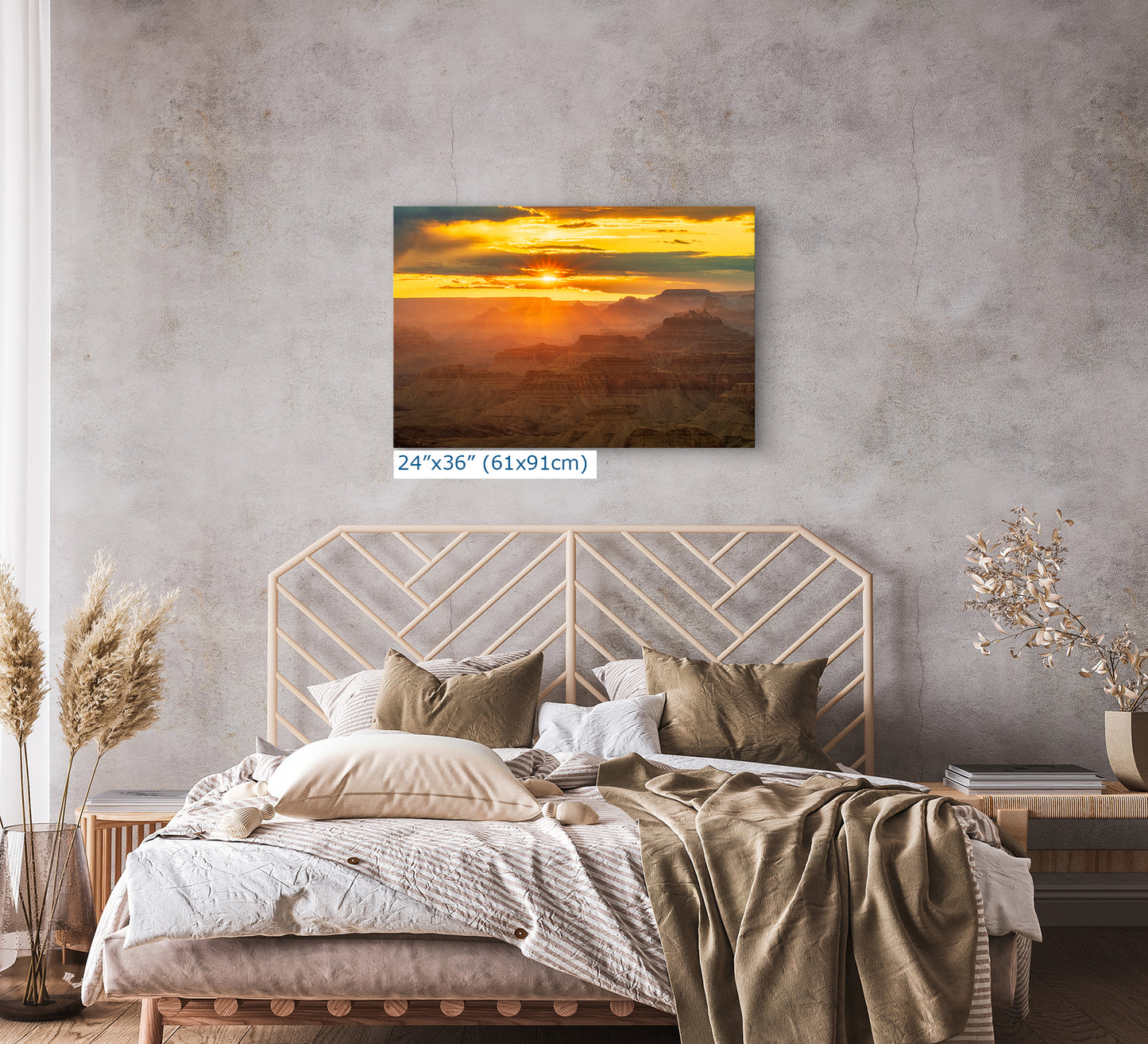 Grand Canyon National Park Sunset, Arizona Desert Picture Nature Photo, Bohemian Style Relaxation Artwork for Meditation, Apartment, Office & House Decor