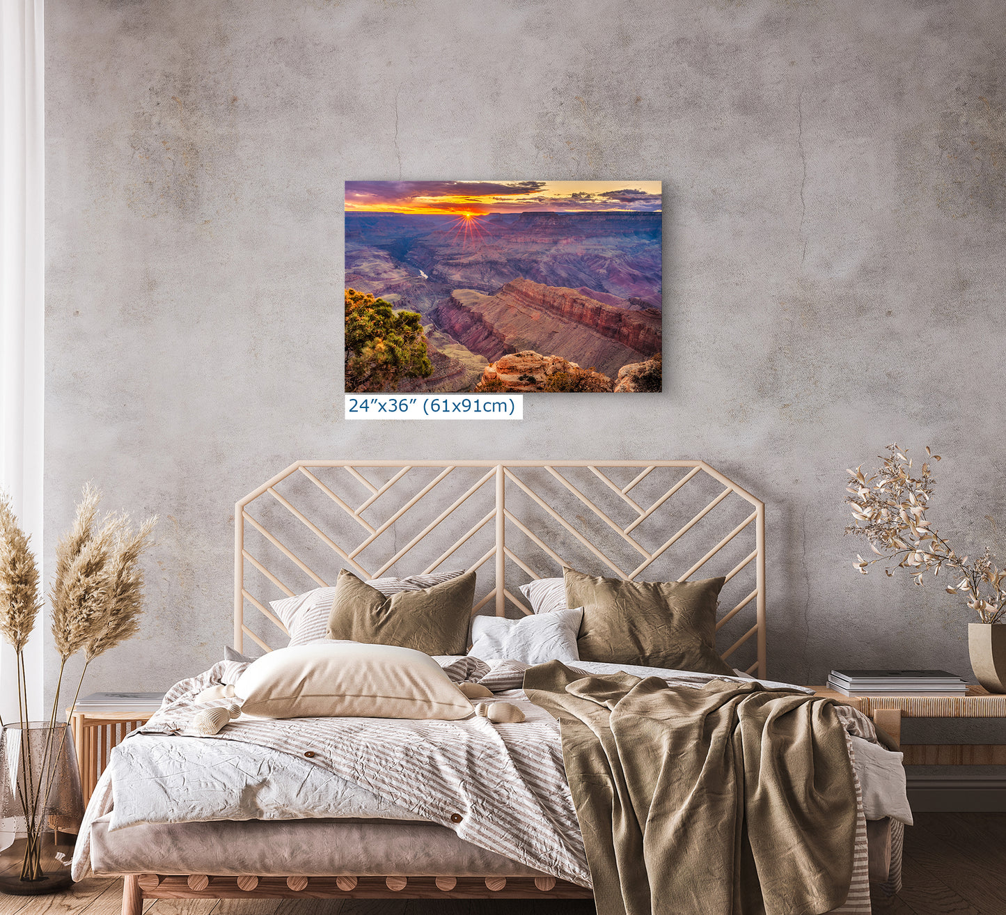 Grand Canyon National Park, Arizona Desert Picture Nature Photo, Bohemian Style Relaxation Artwork for Meditation, Office & House Decor