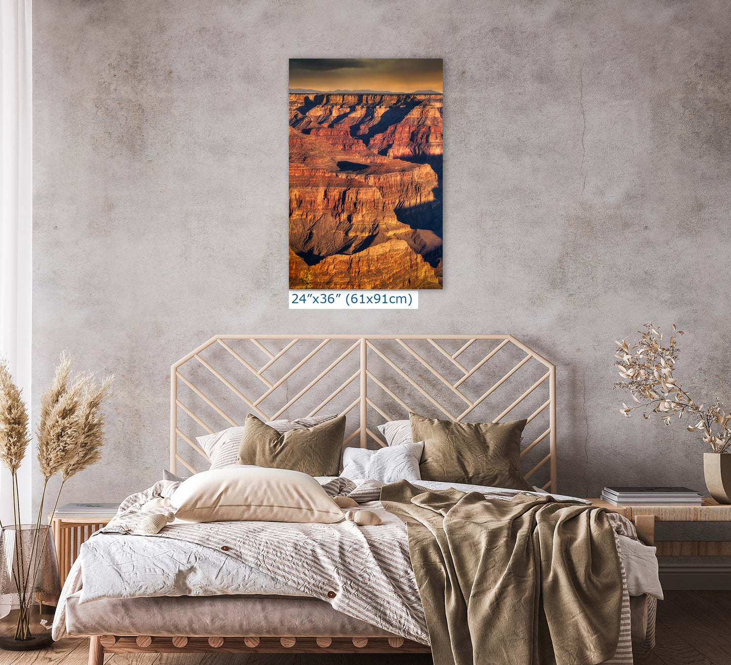 Grand Canyon National Park, Arizona Desert Picture Nature Photo, Bohemian Style Relaxation Artwork for Meditation, Apartment, Office & House Decor