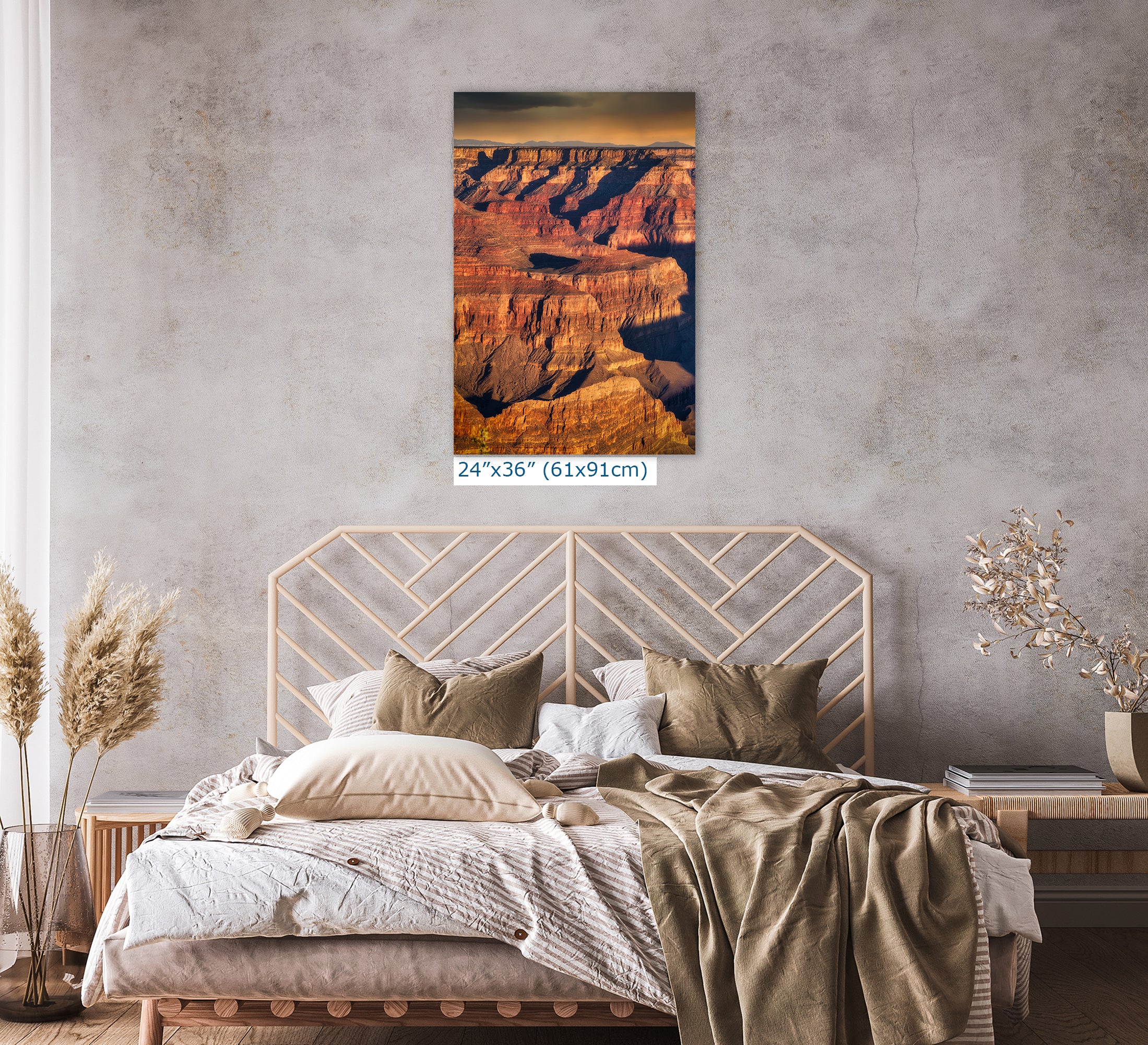 Grand Canyon National Park, Arizona Desert Picture Nature Photo, Bohemian Style Relaxation Artwork for Meditation, Apartment, Office & House Decor