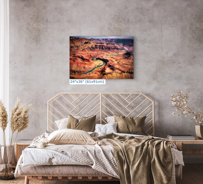 Grand Canyon National Park, Aerial Arizona Desert Picture Nature Photo, Bohemian Style Relaxation Artwork for Meditation, Apartment, Office & House Decor