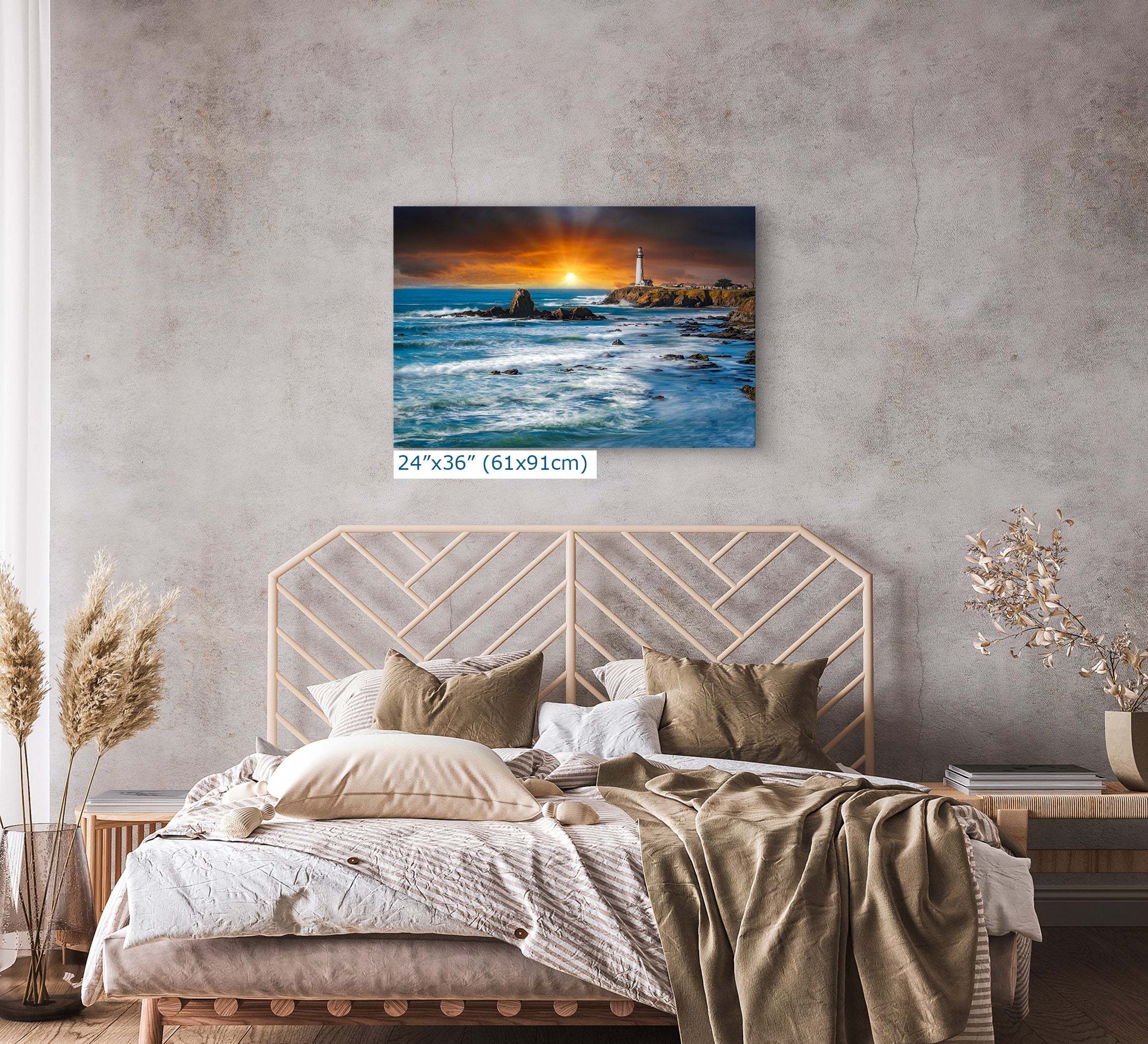 Pigeon Point Lighthouse Picture, California Coastline Ocean Picture, Relaxation Artwork Nature Photo for Meditation, Office, and House Decor