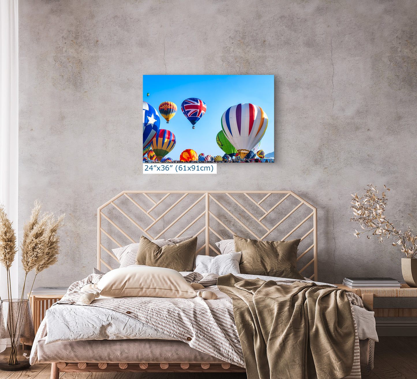 Union Jack Hot Air Balloon Festival Mass Ascension, Albuquerque New Mexico Balloon Fiesta Wall Art, Office, Cubicle & House Decor