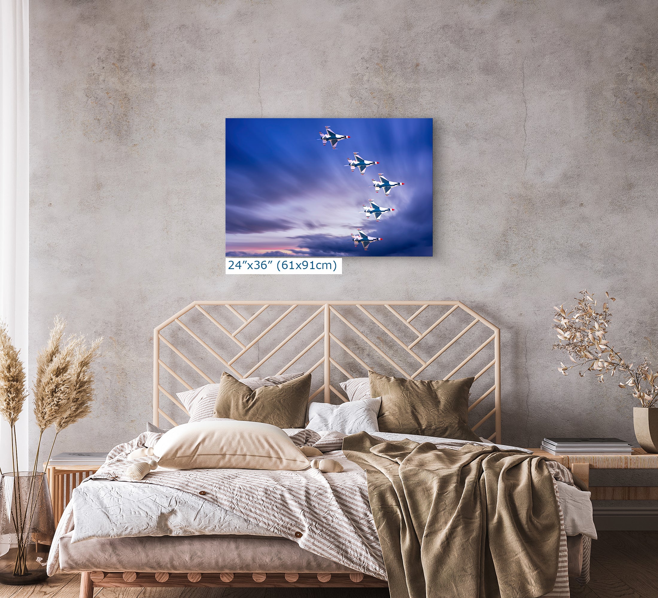 US Airforce Thunderbirds F-16 Fighting Falcon Aviation Artwork | Military Aircraft Wall Decor for Aviation Enthusiasts and Man Cave Decor