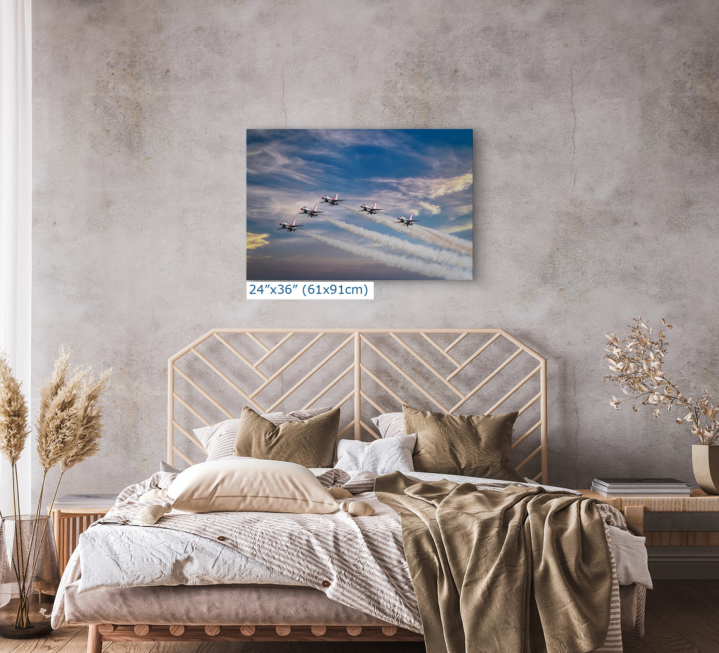 US Airforce Thunderbirds F-16 Fighting Falcon Aviation Artwork | Man Cave Decor & Garage Art | Military Jet Fighter Poster