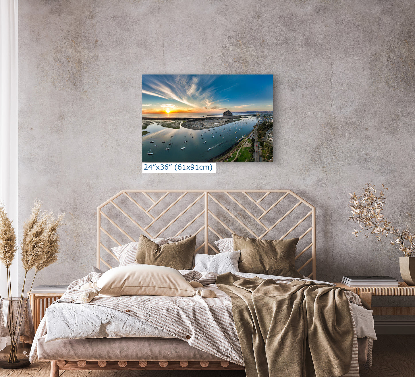 Coastal Wall Art Aerial Morro Bay Ocean Picture California Seascape Nature Photo